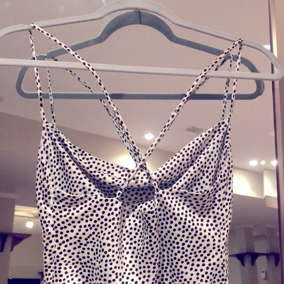 Drape Front Polka Dot Mini Dress - Picture 4 of 4